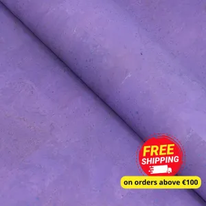 Purple Solid Cork Fabric with Black Backing, 0.9mm Thickness COF-524-A