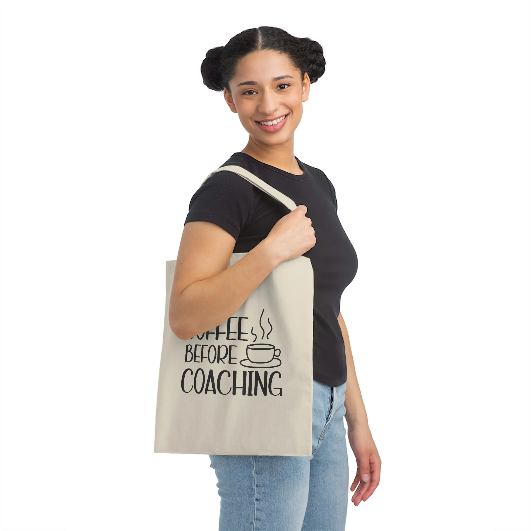 "Coffee Before Coaching" Canvas Tote Bag