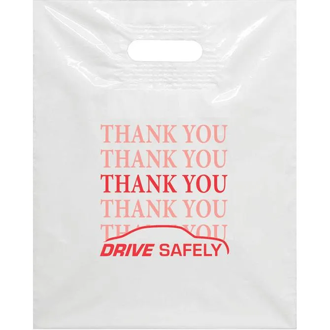 "Thank You" Plastic Patch Handle Bags