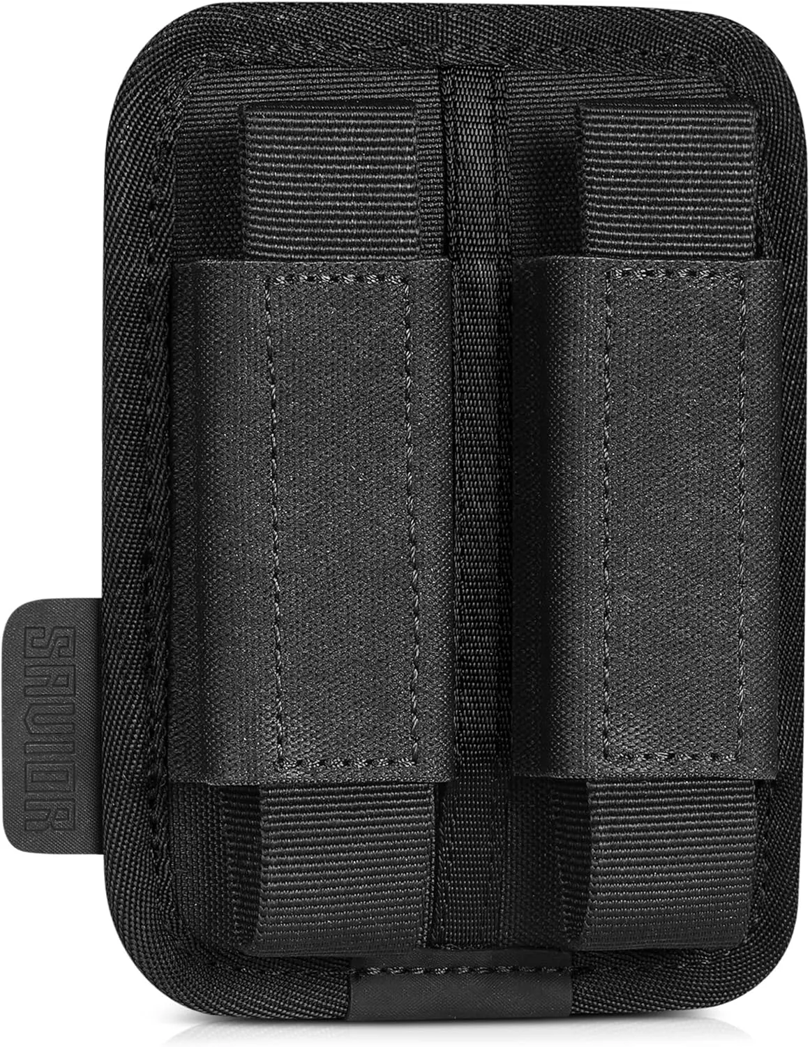Savior Equipment Tactical Pistol Mag Pouch 9mm .40 45acp Open-Top Single & Double Stack Mag Holder Softshell Mags Storage Universal Magazine Carrier, Elastic Band to Hold Tight, Hook-Backed Panel