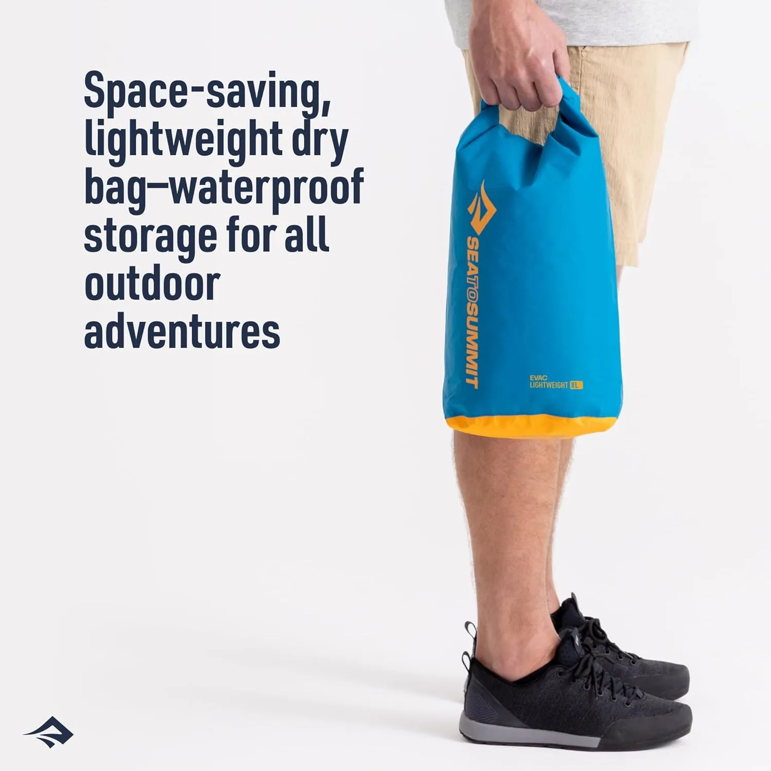 Sea to Summit eVac Dry Bag, Roll-Top Compression Sack, 8 Liter, Turkish Tile Blue