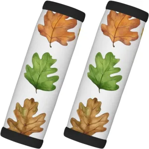 Set of Oak Leaves Luggage Handle Wrap 2 Pcs Travel Bag Wraps for Luggage Suitcase Travel Bag Trolley Case Identifiers