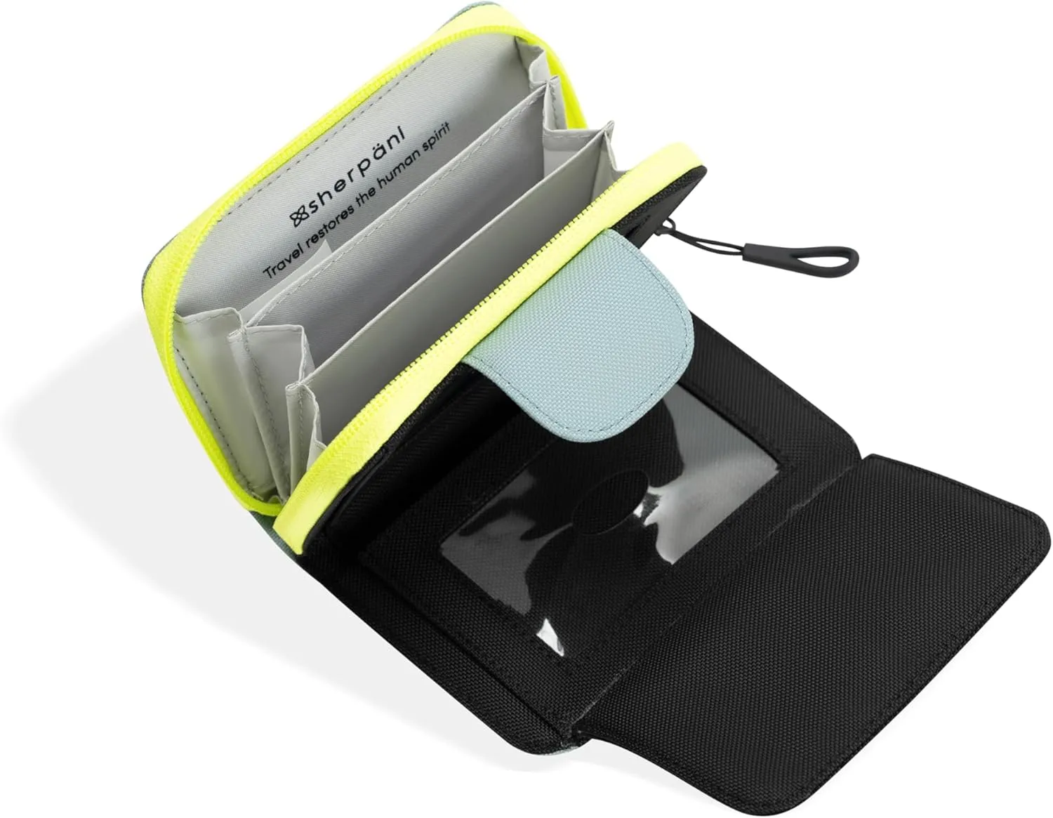 Sherpani Barcelona, Small Nylon Bifold Zipper Pocket Wallet for Women, Travel Bag, RFID Protection