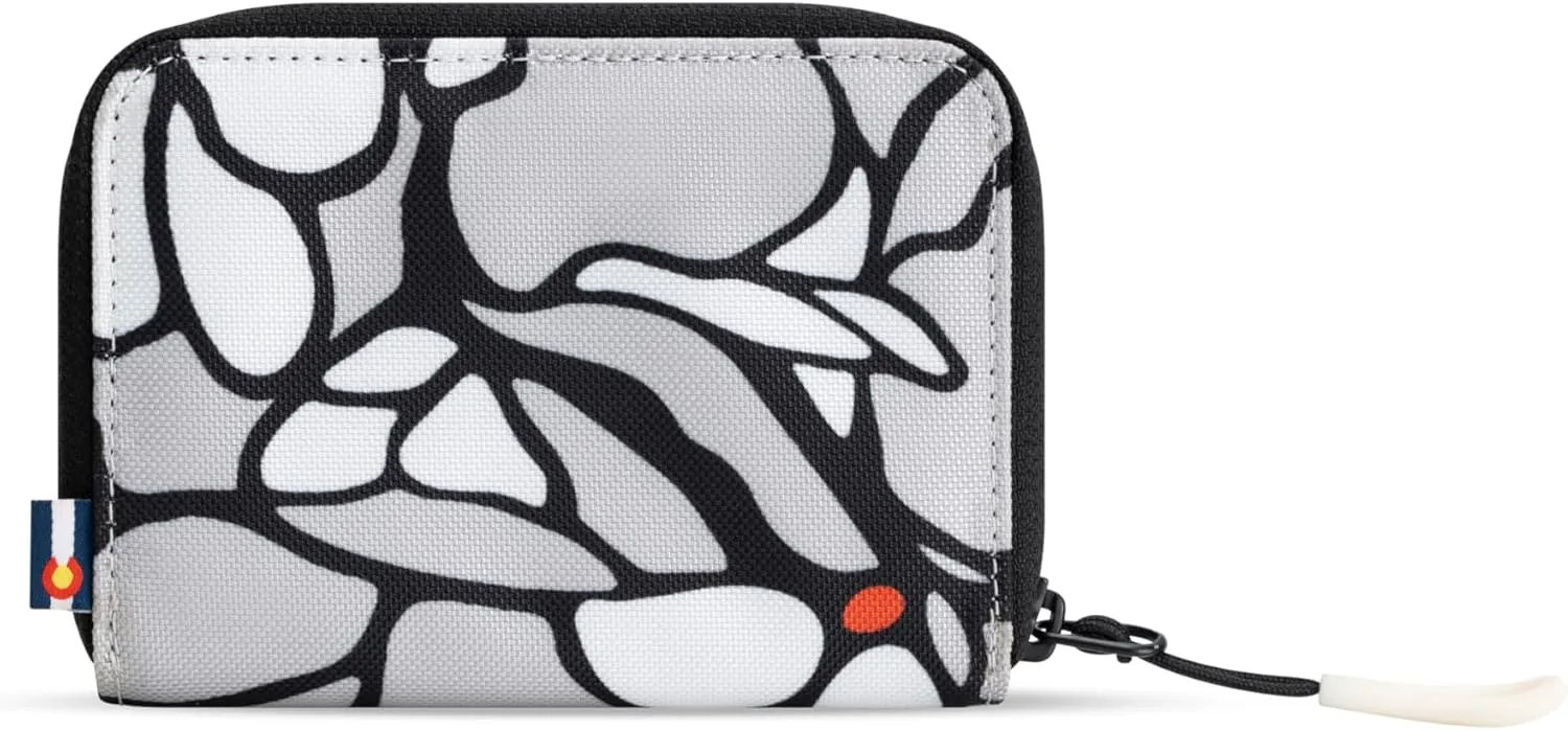 Sherpani Barcelona, Small Nylon Bifold Zipper Pocket Wallet for Women, Travel Bag, RFID Protection