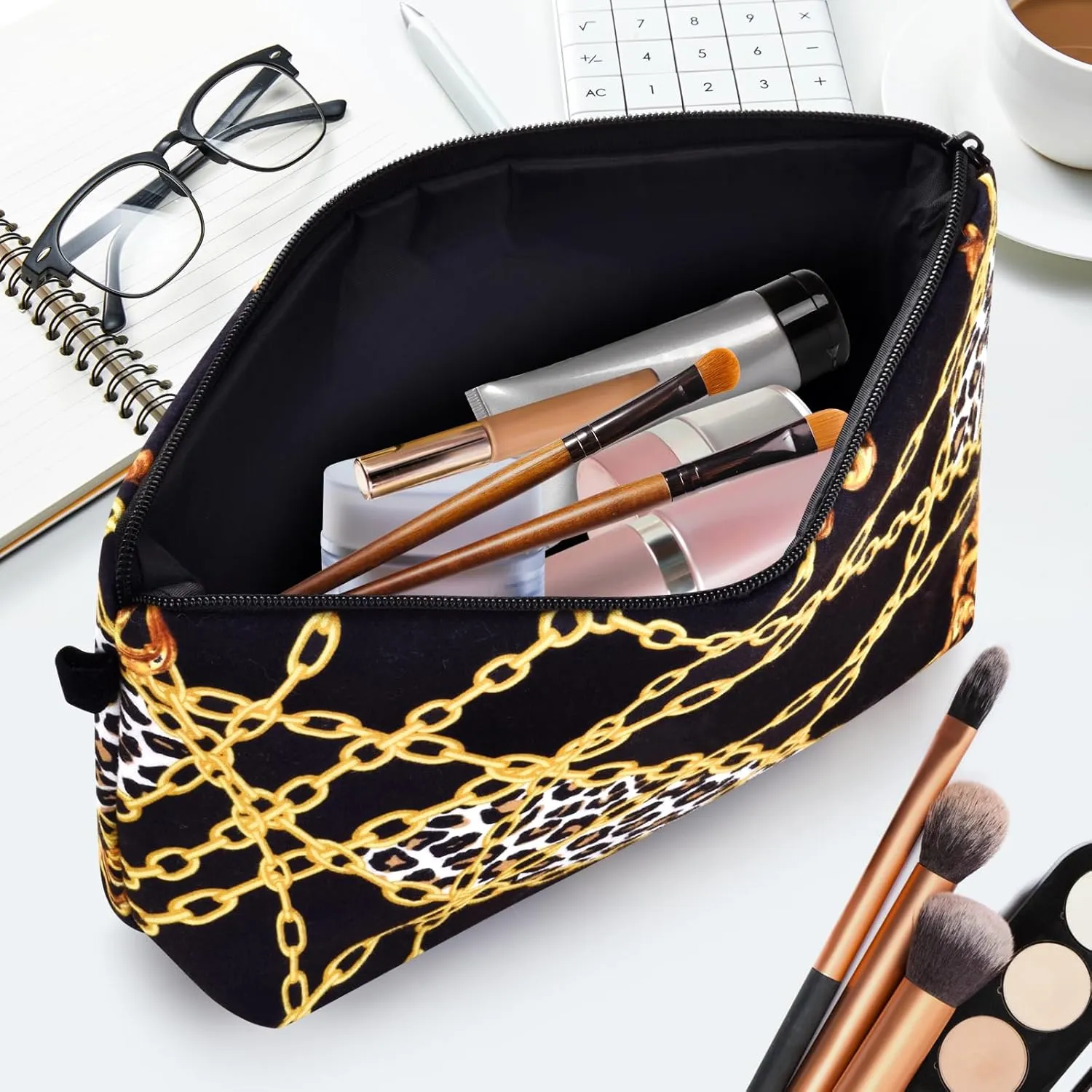 Small Travel Makeup Bag for Purse, Cute Cosmetic Bag for Women, Make Up Pouch, Makeup Brush Organizer Bags, Skincare Toiletry Bag, Pouches For Purse