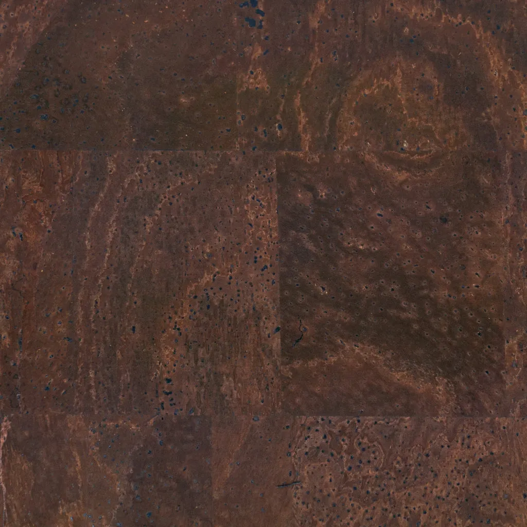 Solid Brown Cork Fabric with 0.89mm Thickness and Black Backing COF-535-A