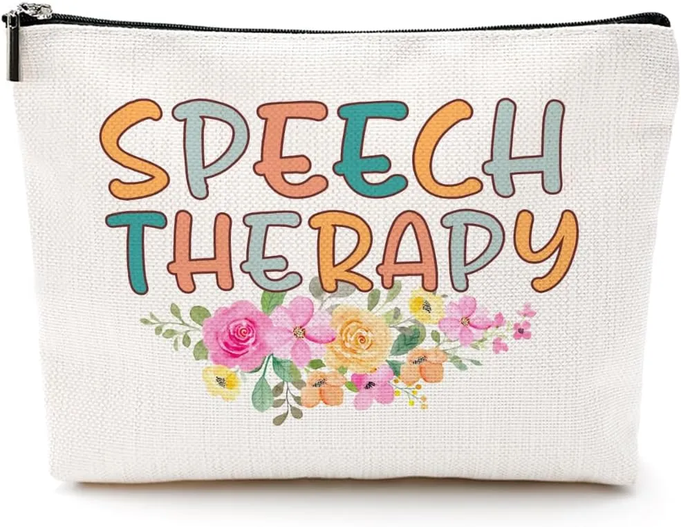 Speech Therapy Gifts Makeup Bag Speech Therapists Gifts Speech Pathologist Gifts SLP Cosmetic Bag Thank You Gifts for Women Speech Language Pathologist Friend Travel Toiletry Bag Christmas Birthday