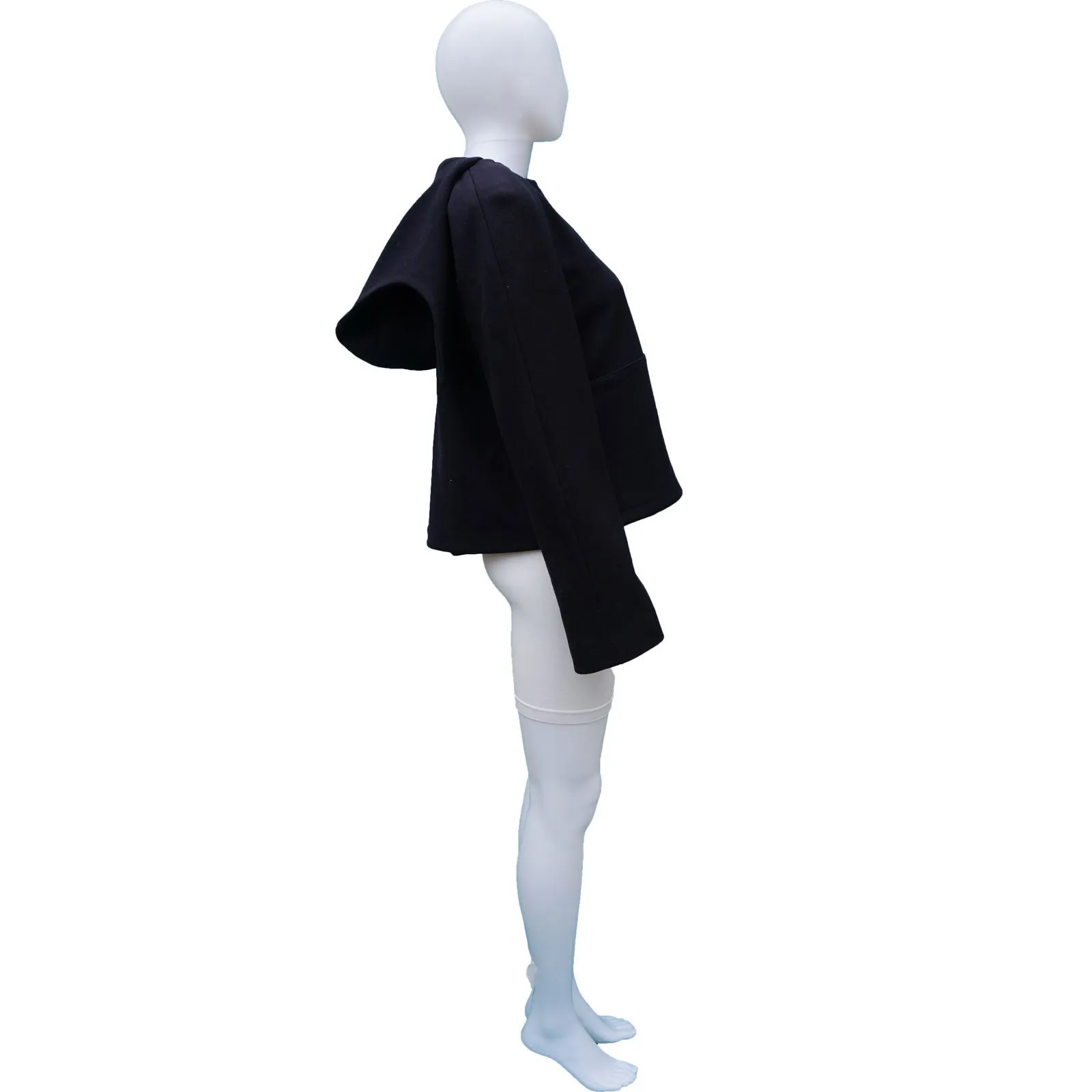 STELLA MCCARTNEY NAVY HOODED CROPPED SWING JACKET