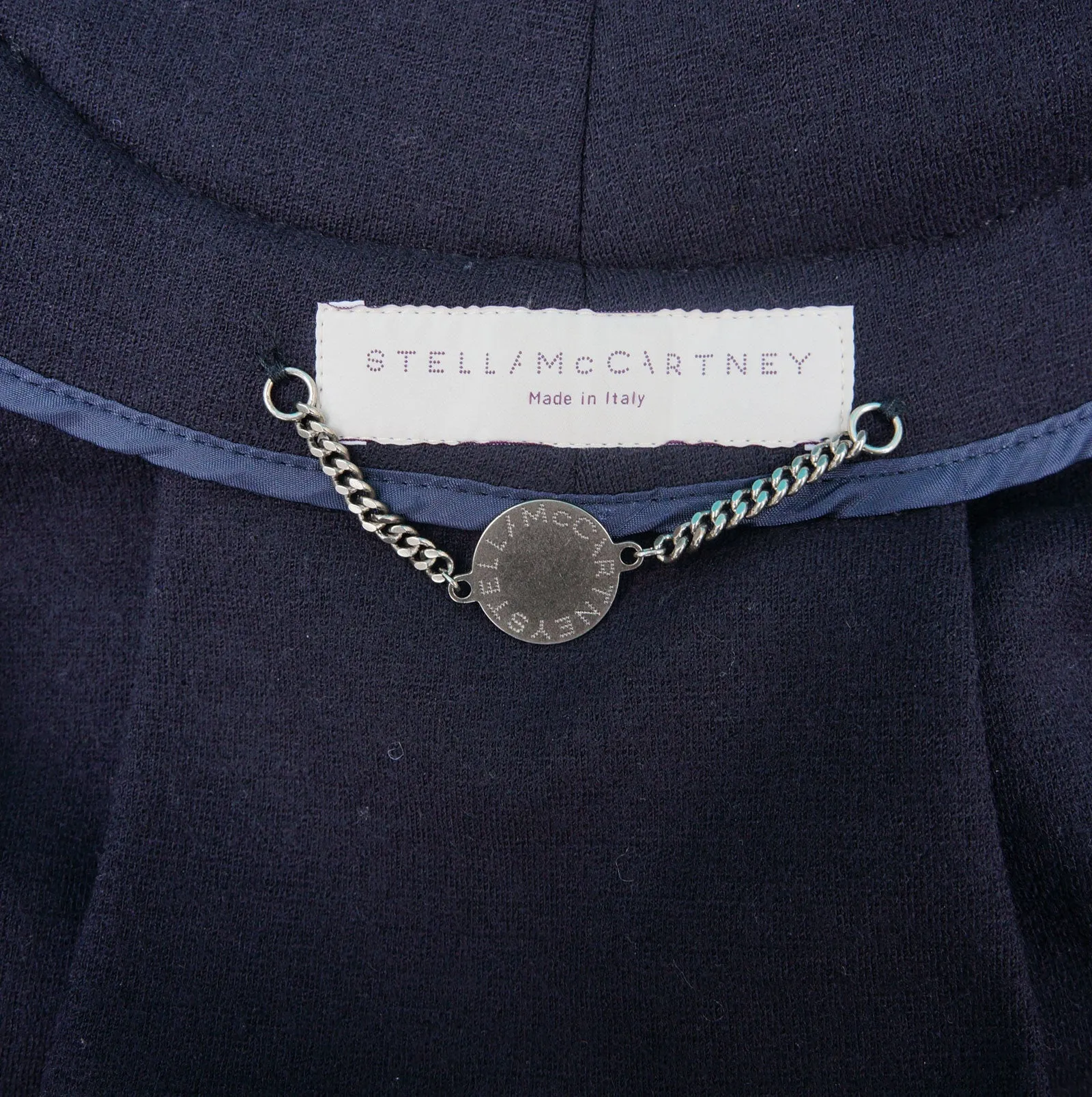 STELLA MCCARTNEY NAVY HOODED CROPPED SWING JACKET