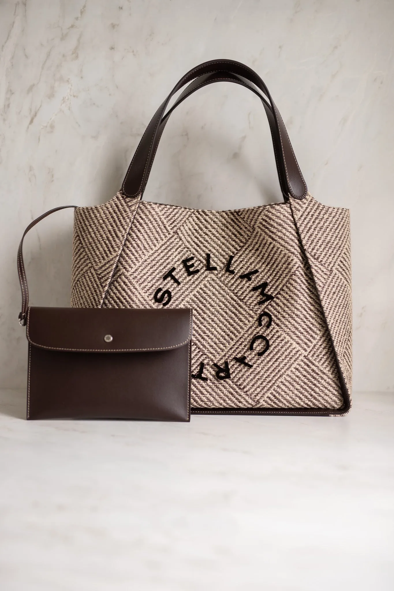 STELLA MCCARTNEY TOTE EMBROIDERED JACQUARD
