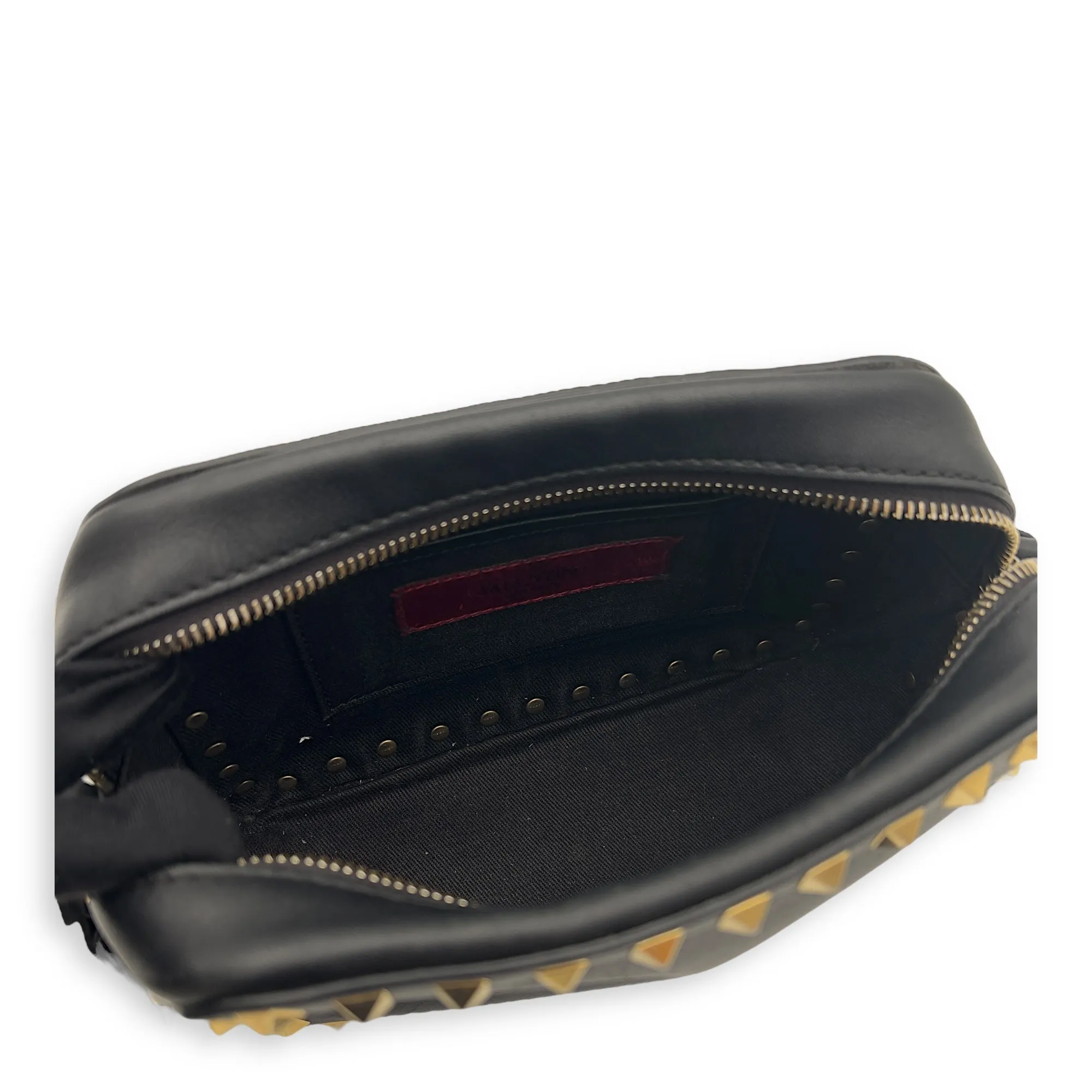 Studs Crossbody Bag Black in Calfskin, Gold hardware