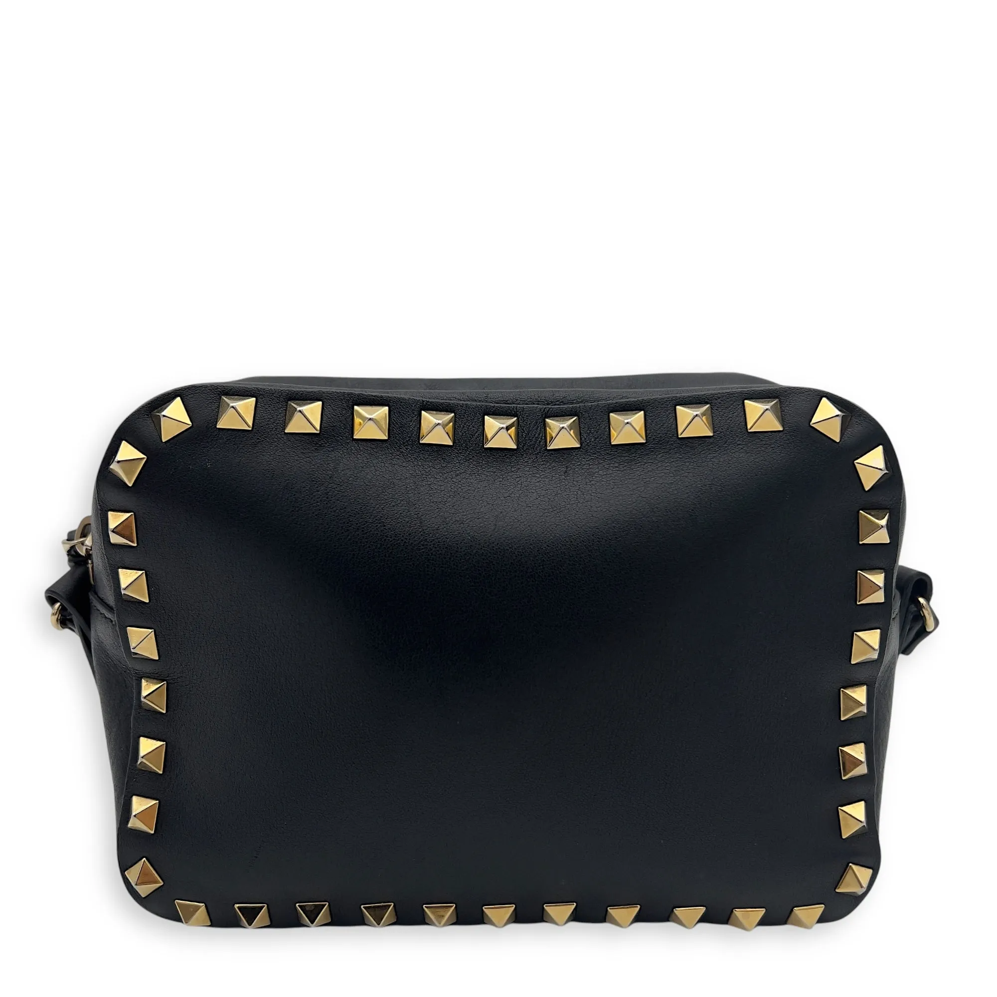 Studs Crossbody Bag Black in Calfskin, Gold hardware