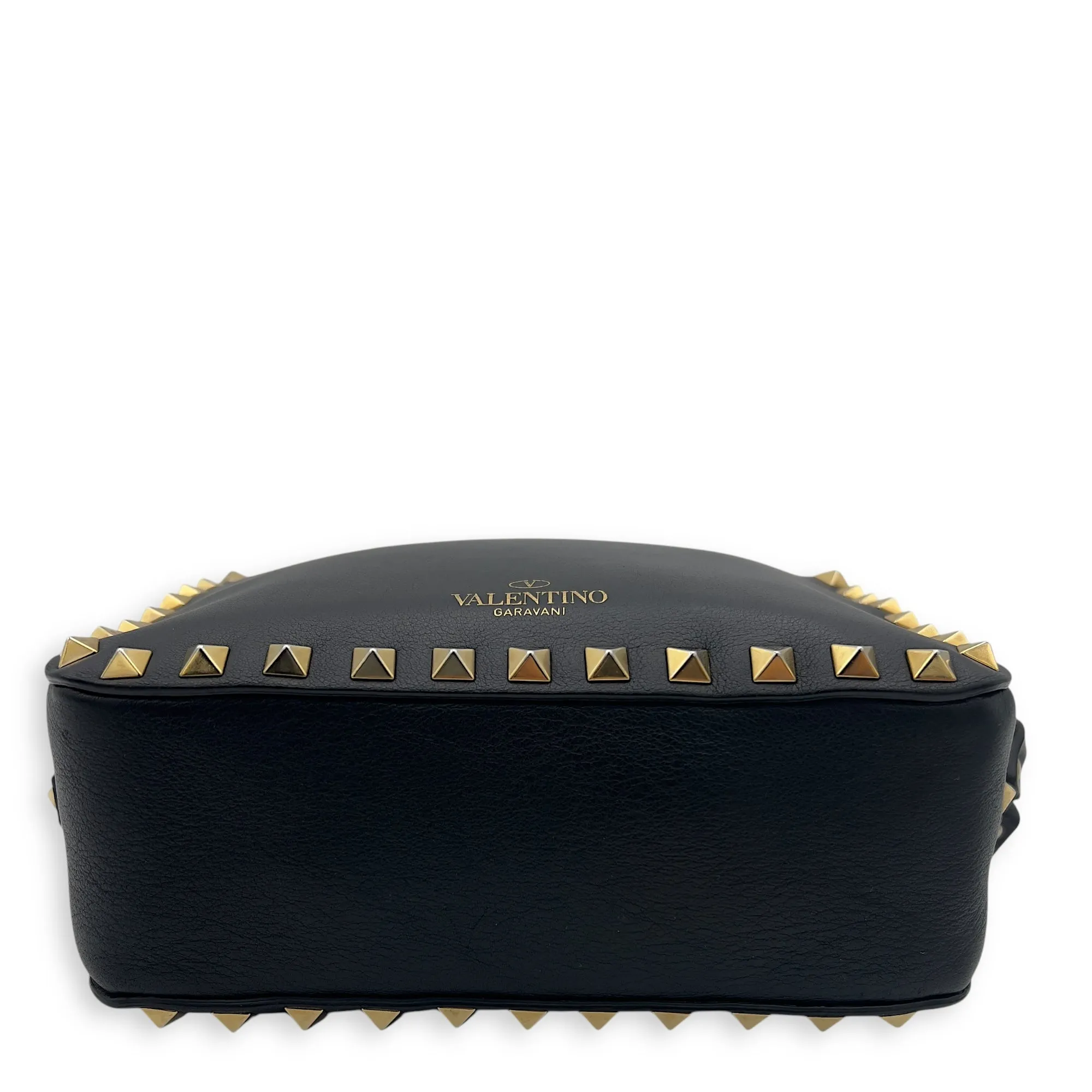 Studs Crossbody Bag Black in Calfskin, Gold hardware