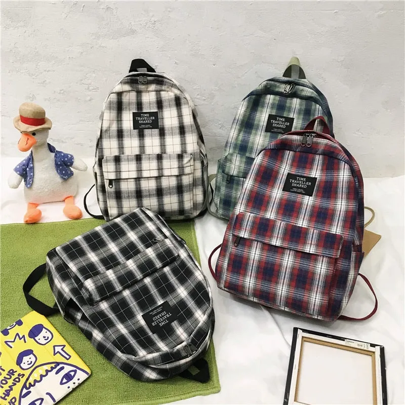 Teenage Ladies Large Capacity Fashion Waterproof Canvas Backpacks