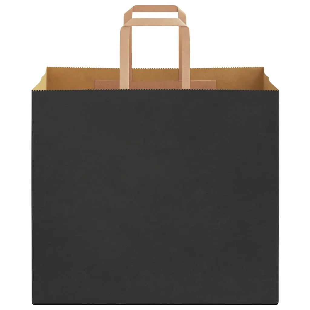 vidaXL Paper Bags 250 pcs with Handles Black 32x22x28 cm
