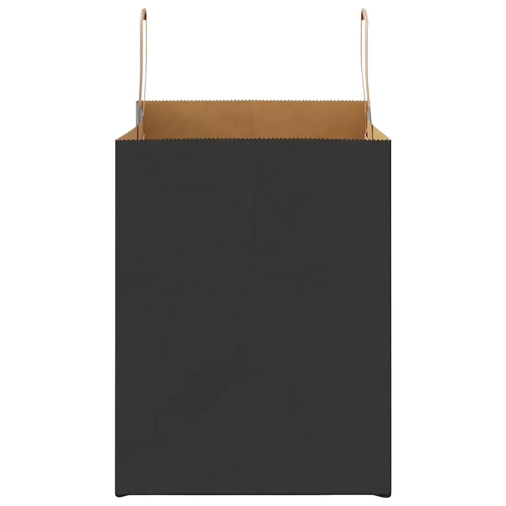 vidaXL Paper Bags 250 pcs with Handles Black 32x22x28 cm