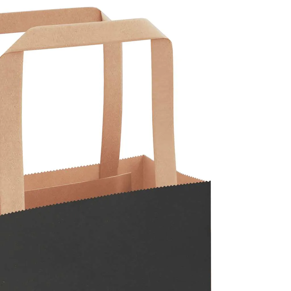 vidaXL Paper Bags 250 pcs with Handles Black 32x22x28 cm