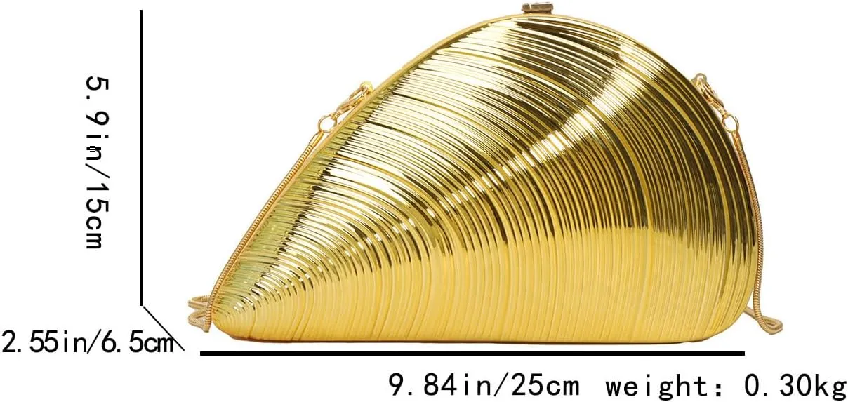 Women Seashell Acrylic Evening Clutch Bag Glitter Purse Handbag Chain Shoulder Bag for Wedding Party Prom