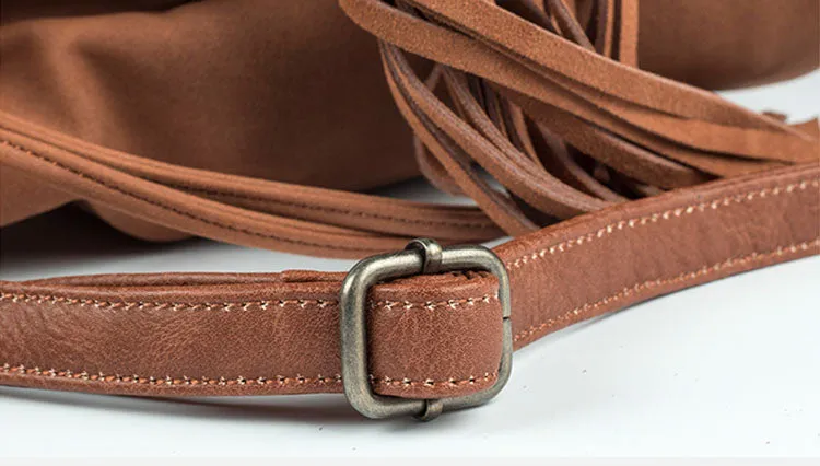 Womens Western Crossbody Bucket Purse With Fringe Boho Purses for Women