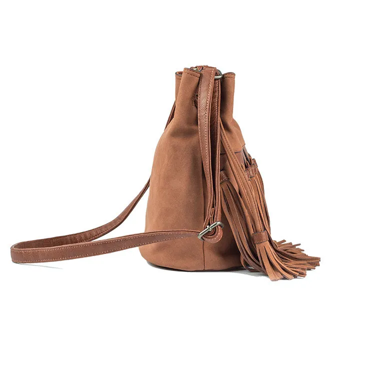 Womens Western Crossbody Bucket Purse With Fringe Boho Purses for Women
